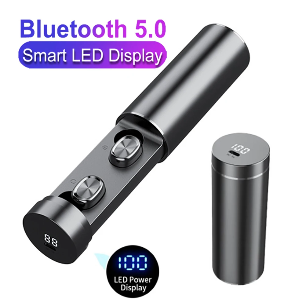 

B9 Wireless Earphones Bluetooth-compatible 5.0 In-Ear 8D HiFi Stereo Sport Headphones with Digital Display1