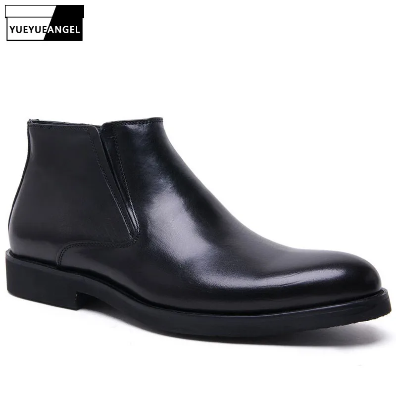 Брендовые мужские ботильоны из натуральной кожи Высококачественные удобные