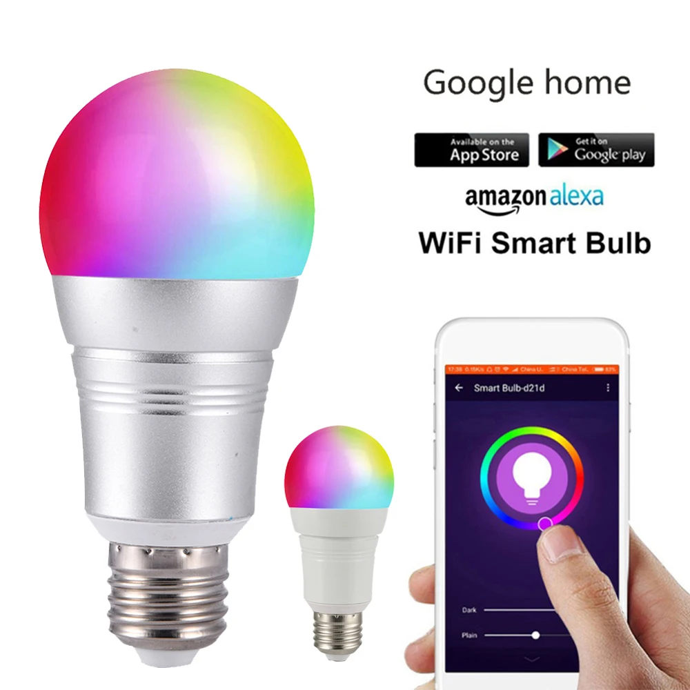 

10W Smart WiFi Led Bulb LED Light E27 RGBW LED Light Bulb Smart Home Lighting Lamp Color Change Work With Alexa Google Home