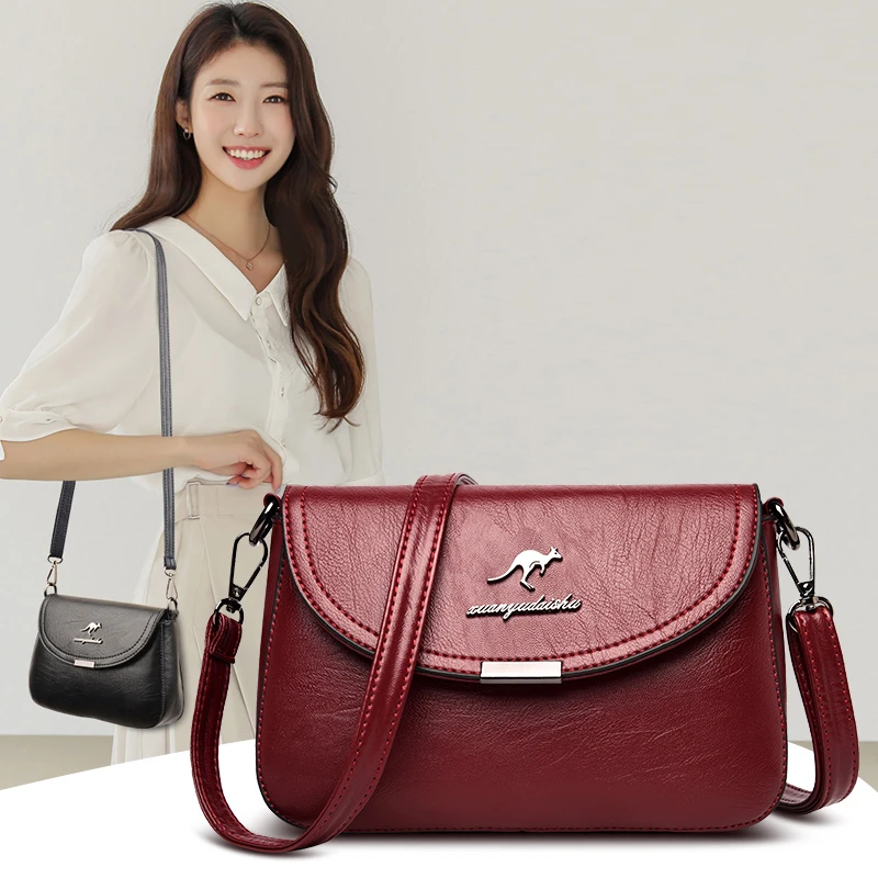 

Fashion One Shoulder Messenger Bag Ladies All Match Handbag Cosmetic Bag PU Leather Brand College Style Celebrities 2021 Trend