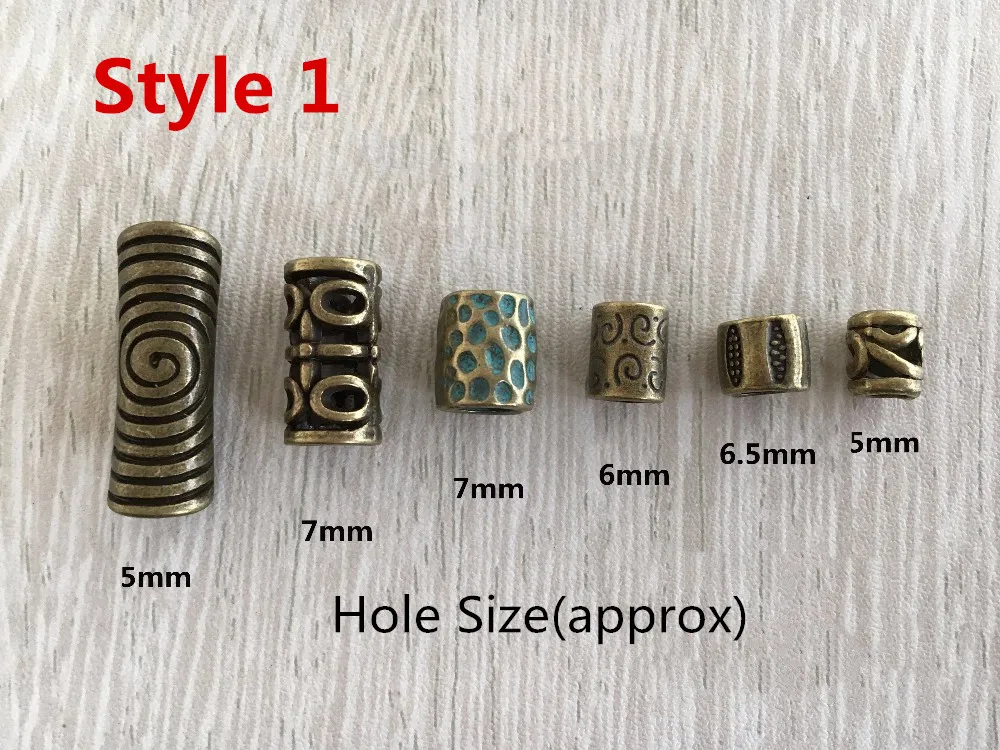 6pcs Style 1 6 шт./упак. микс бронза Руна викингов, подвязанные лентой, с объемной волной, бороды, дредлоки, для увеличения объема, бусины кольца трубки для Аксессуары для волос - Цвет: 6pcs Style 1