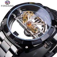 upgraded version luxury watches automatic mechanical mens watch business stainless steel waterproof wristwatch male skeleton new