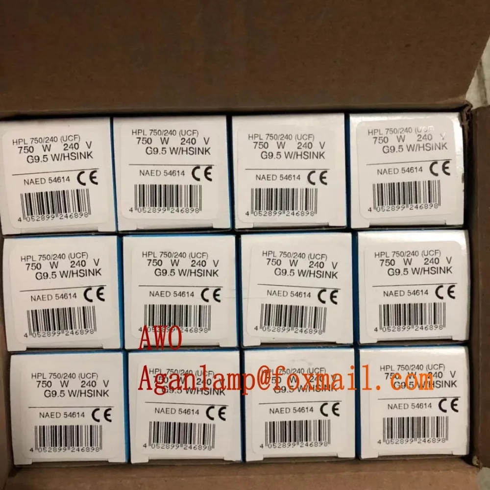 12 шт/L0T для OSRAM HPL 575 Вт/750 Вт 240 В G9.5 галогенная фото-оптическая лампа/сценическая лампа