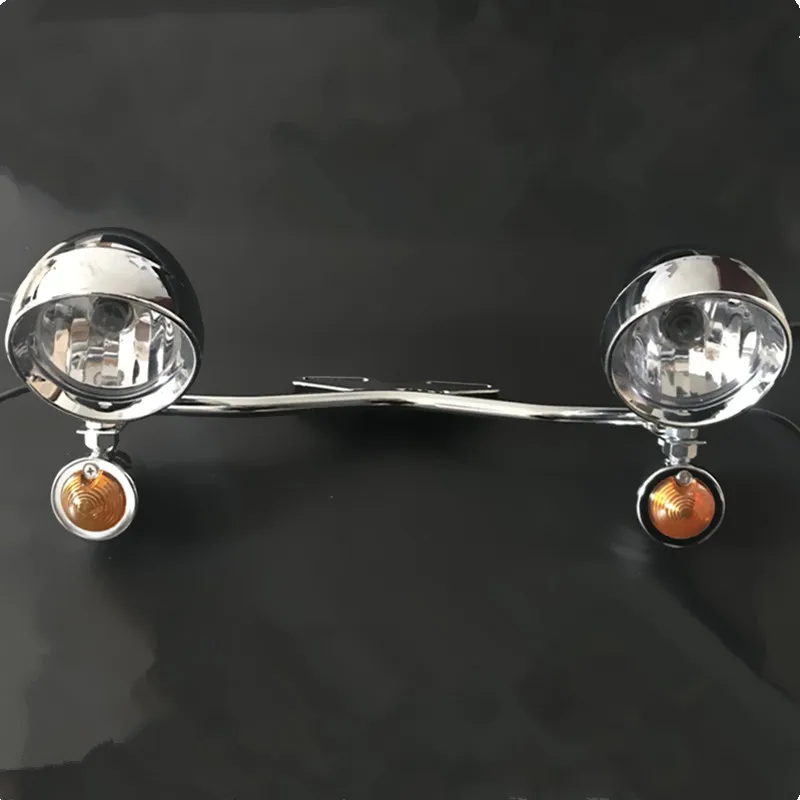 Хромовая пуля Янтарный прожектор указатель поворота для Harley Softail Honda VT VTX Shadow Yamaha