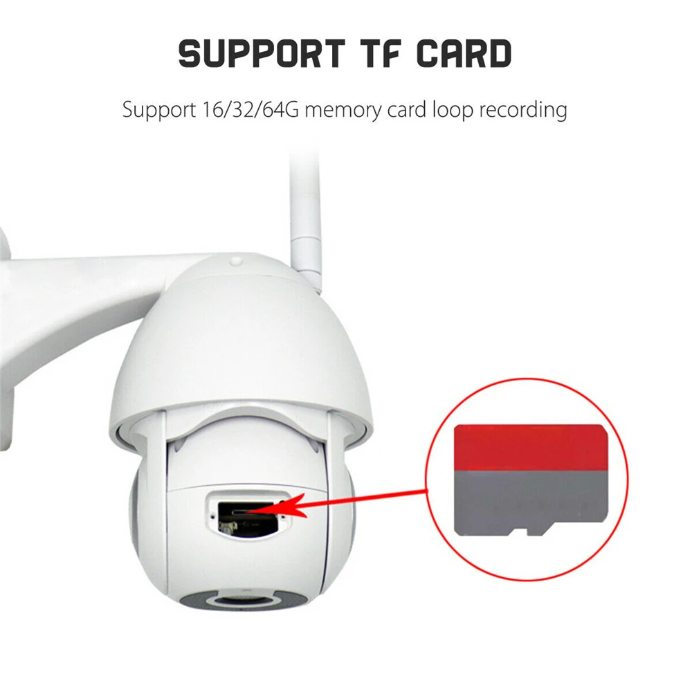 

HD 1080P Wifi IP Camera CCTV PTZ Security Speed Dome Camera IP65 Surveillance WIFI Cloud Storage Night Vision Motion Detection