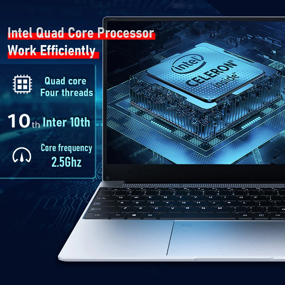 BYONE Intel Celeron 4115 15.6 inch Laptop 8GB RAM 256G 512GB SSD Notebook Windows 10 pro Computer Portable Laptop 1080*1920