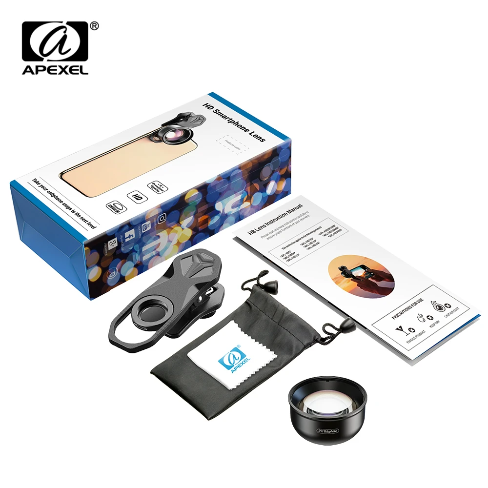 APEXEL HD 2x телеобъектив для портретной фотосъемки профессиональная фотокамера iPhone
