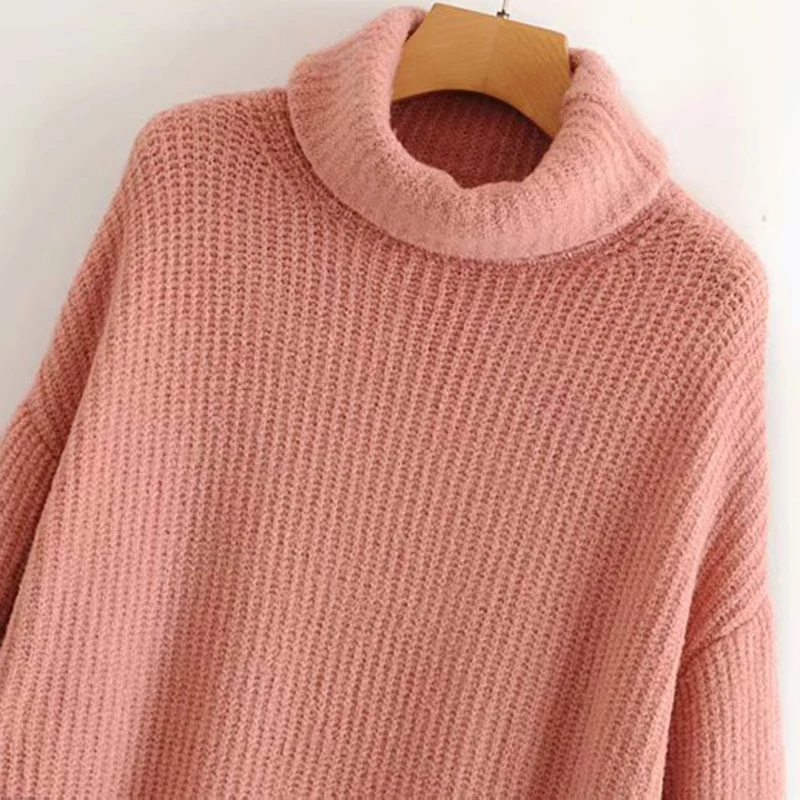 Зимний вязаный свитер с высоким воротом женские пуловеры теплый толстый