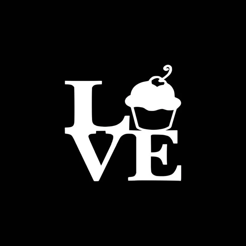 Черная/серебряная наклейка на заднее стекло автомобиля в виде капкейка