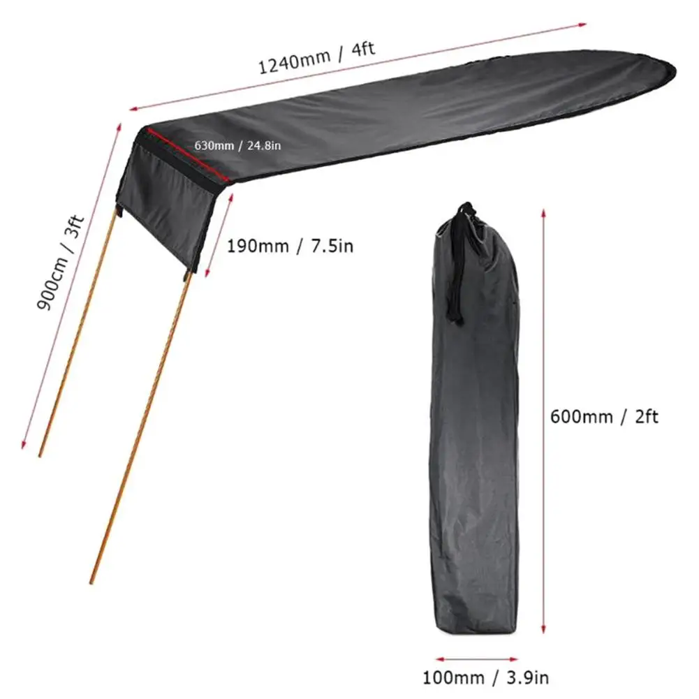 

Inflatable Kayak Awning Tent Sun Shelter Rowing Boat Folding Sunshade Rubber Fishing Boat Canopy With Storage Bag Black