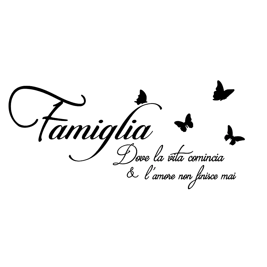 

1 Set Creative Italian Famiglia Letters Bedroom Wall Stickers Removable Living Room Stickers Decorative Stickers DIY Home Decor