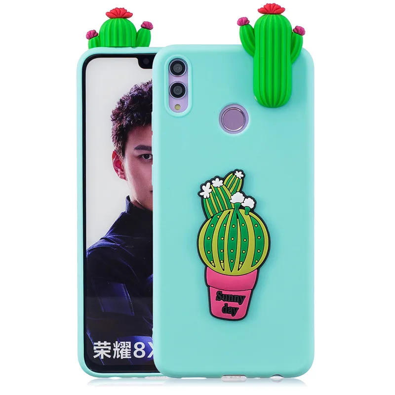 Honor 8S чехол 3D Милый Панда Единорог кактус силиконовый чехол для телефона на Fundas huawei Honor 8A 8C 8X8 S Чехол для женщин и детей
