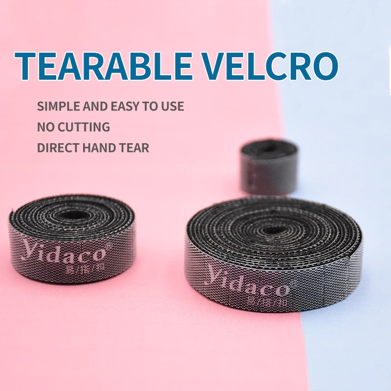 

Velcro Straps Tearable Hook & Loop Tape Nylon Non-Adhesive Fastener Cable Ties Wire Cord Organizer Terlocking Tape Home Office