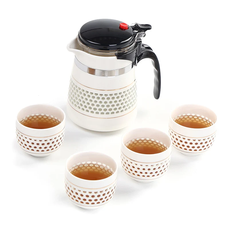 

Elegant cup, teapot, ceramic filter liner, office scented tea mug, heat-resistant tea infuser, kung fu tea set