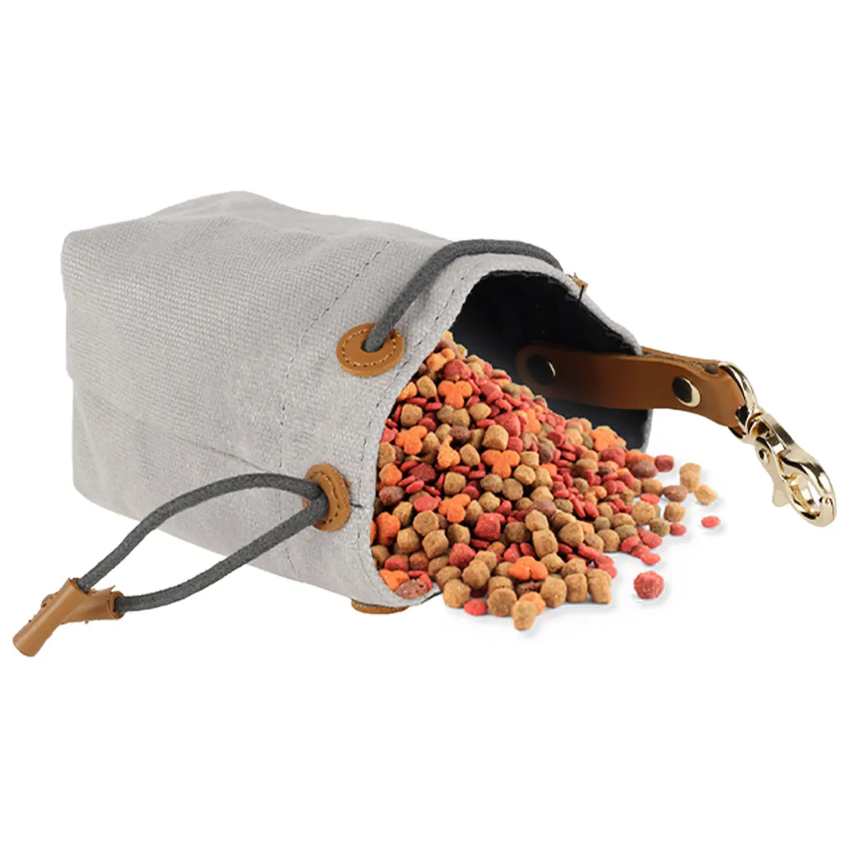 

Dog Treat Bag Drawstring Hands-Free Pet Snack Pouch Portable Food Storage Holder for Puppy Training Reward Walking