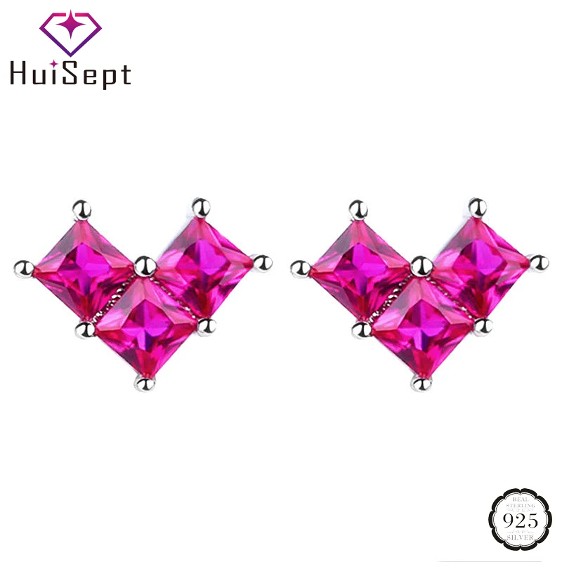 HuiSept модные серебряные серьги 925 пробы ювелирные изделия для женщин свадебные