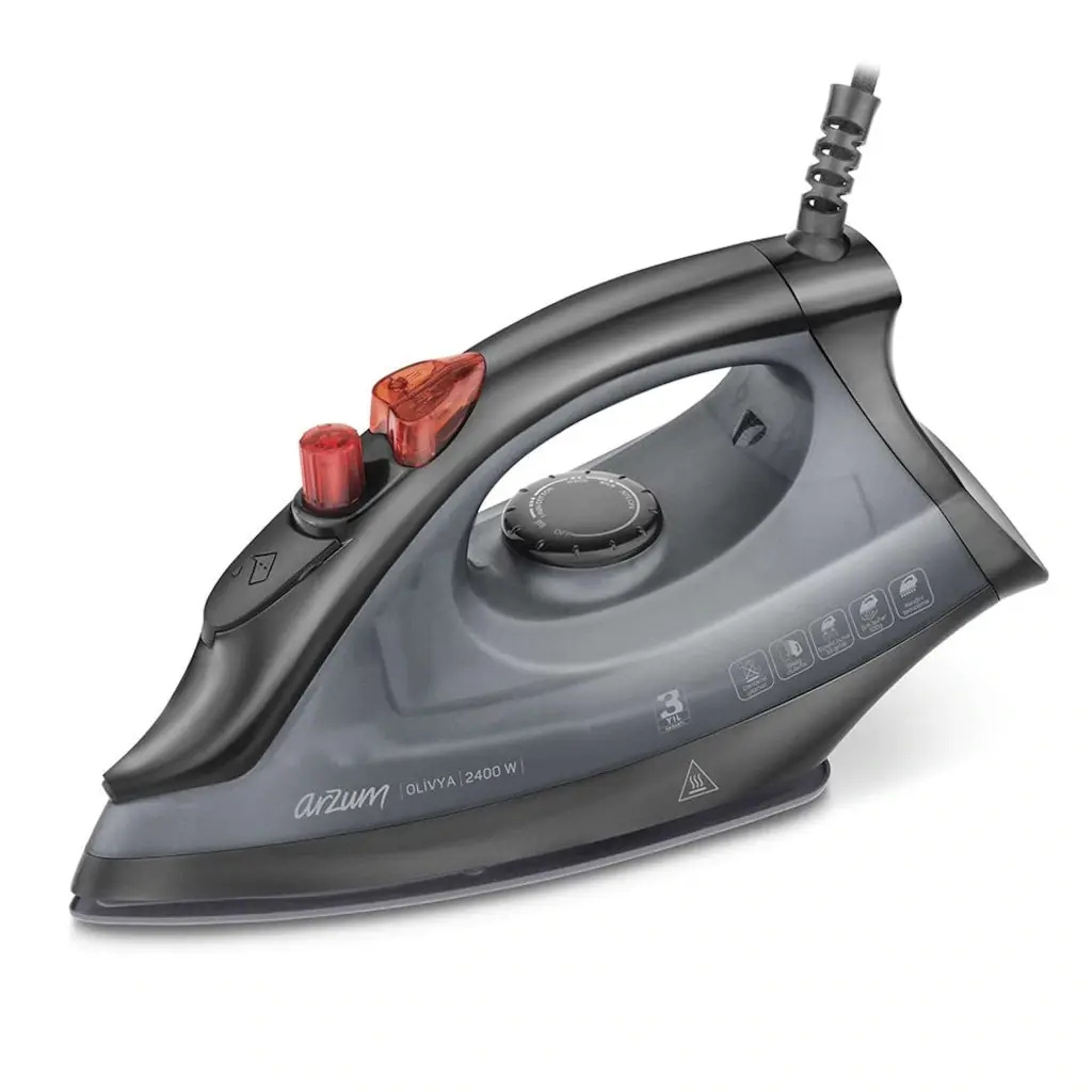 Ceramic Base Steam Iron 2400 Watt   Easy Ironing with Vertical Steam Feature High Steam Power, Calc Cleaning Cloths