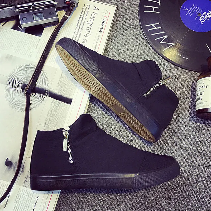 Кеды мужские высокие Вулканизированная подошва классические кроссовки холщовая