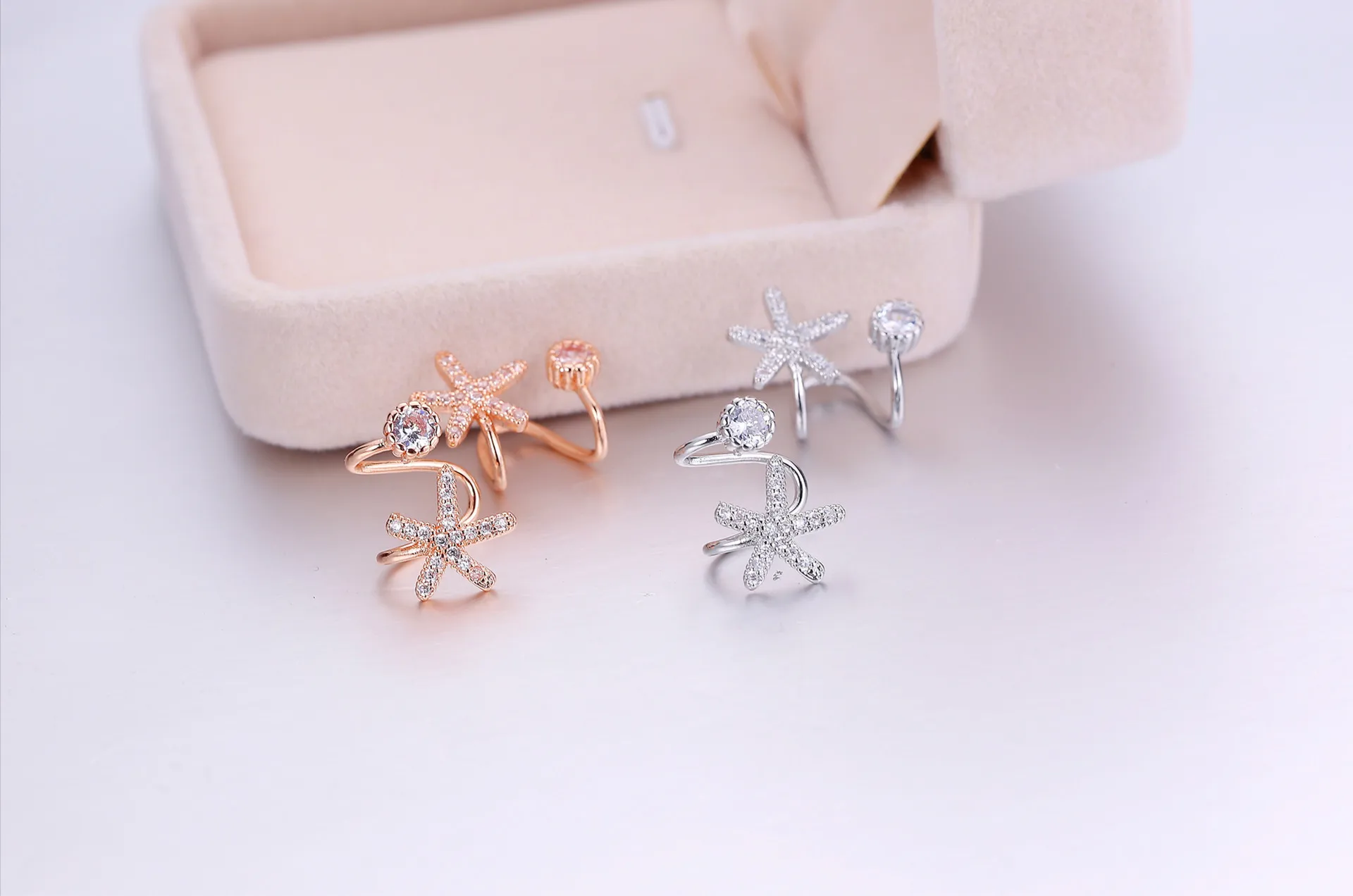 Новые модные серьги из серебра 925 пробы с кубическим цирконием милые клипсы со