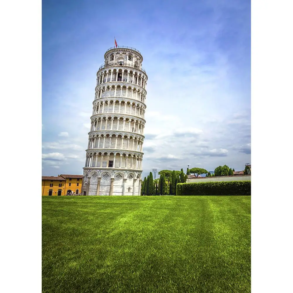

Виниловый фон для детской фотосъемки с изображением Пизанской башни пастбища