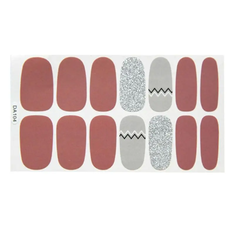 14 стикеров/листов винтажный леопард полный дизайн ногтей наклейки Обертывания