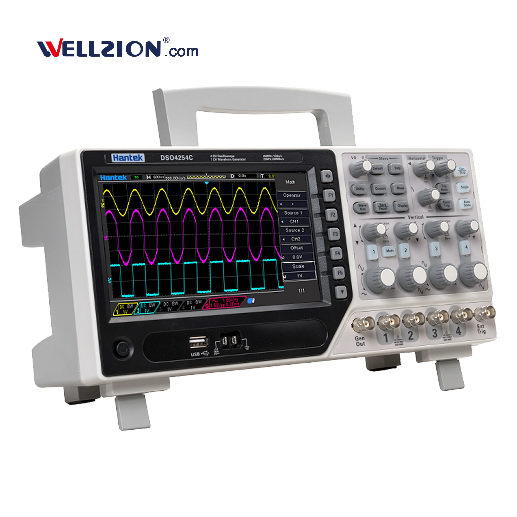 

DSO4204C Hantek 200MHz 4 Channel Oscilloscope with signal generator