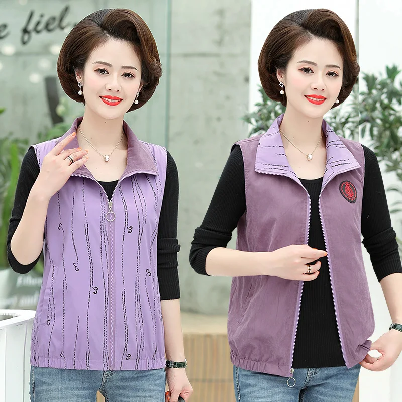 2020 fashion autumn spring cotton vest korean two sides wear lapel casual waistcoat sleeveless coat big size outerwear | Женская одежда