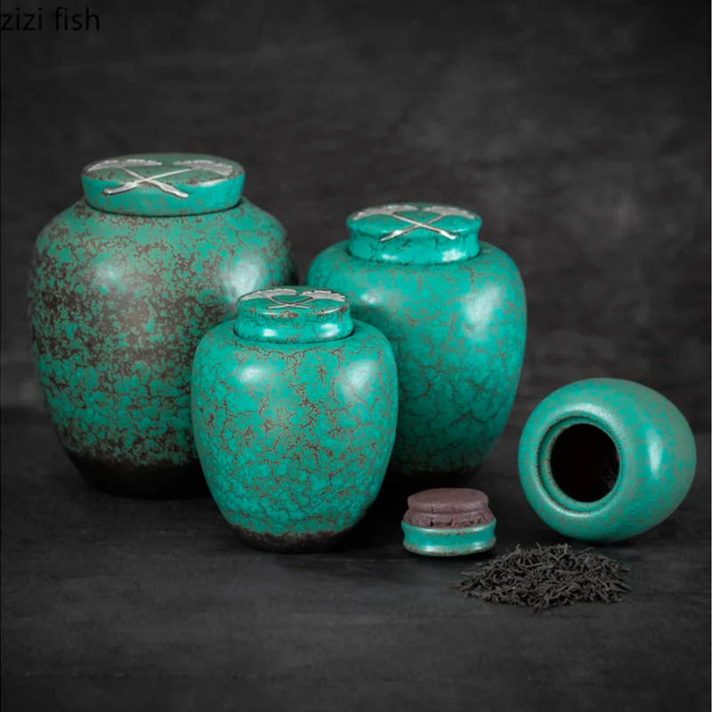 Зелёный чай герметичные может Керамика Чай Caddy коробка контейнер органайзер