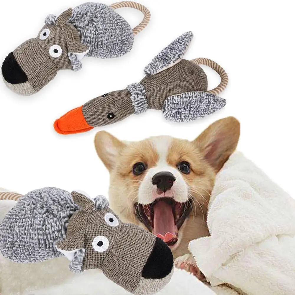 New Pet Plush Toys Dogs Bite Resistant Squirrel Puppy Chew Animals Toy 2020 Cute Duck Cow Shaped Squeak | Дом и сад