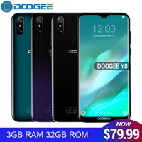 doogee x90l android 9 0 waterdrop screen smartphone gradient back cover 6 1 hd 332gb 3400mah 8 0mp5mp 4g let mobile phones