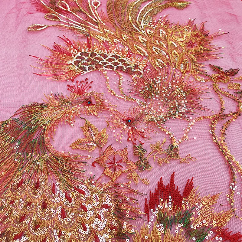 Вышивка блестками Павлин патчи кружева пришить Аппликация сетки платье одежда