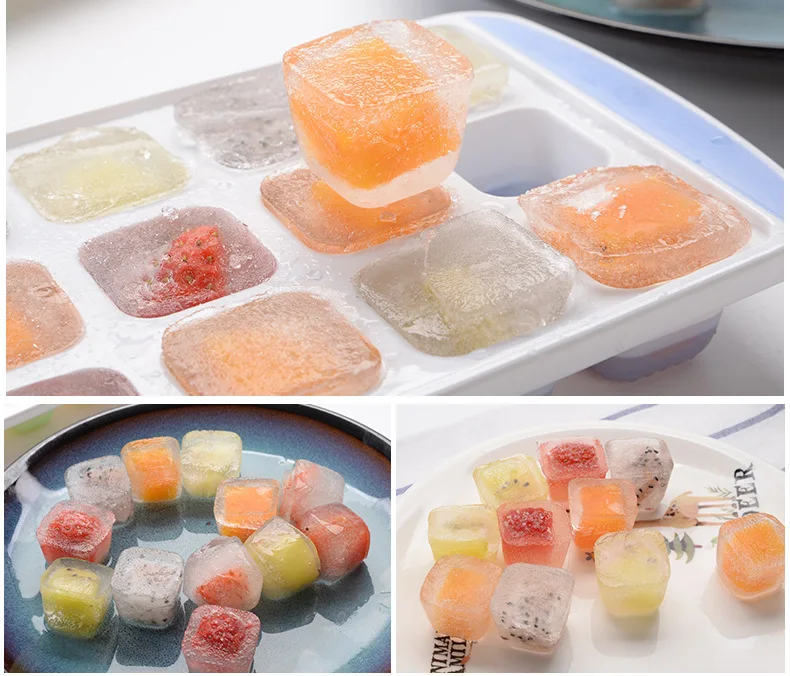 Silicone Ice Cube Maker Form for Candy Cake Pudding Chocolate Molds Easy-Release Square Shape Trays with Lid |