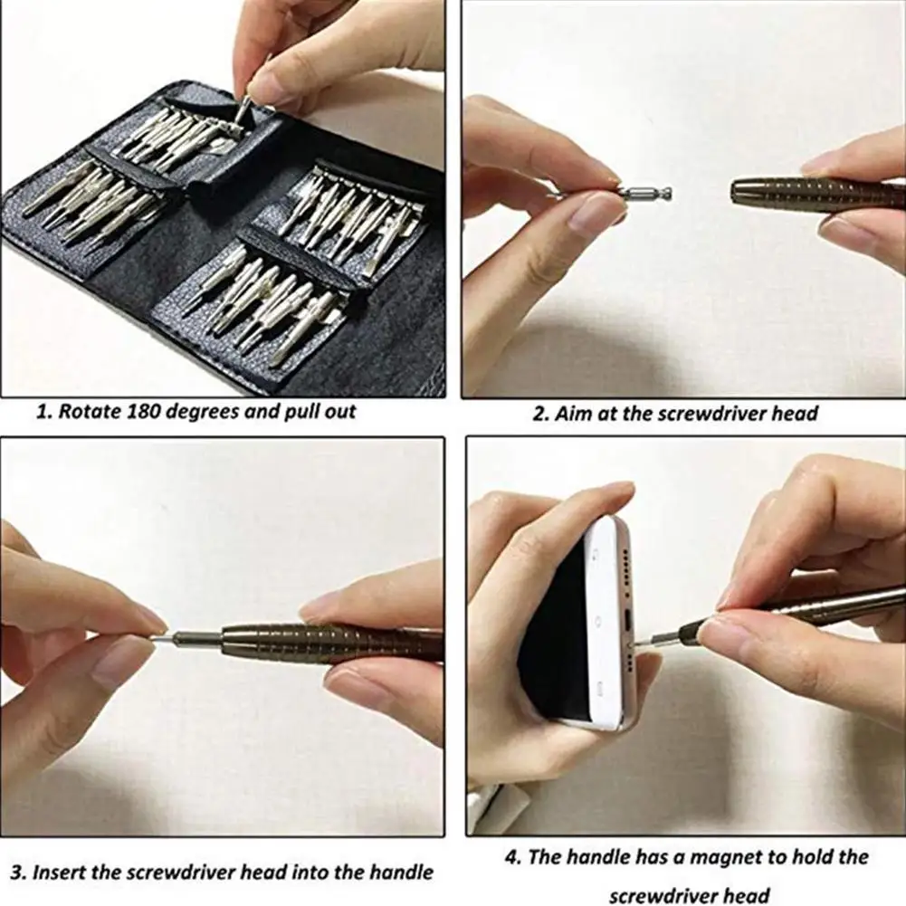 

Leather Case 25 In 1 Hex Screwdriver Set Mobile Phone For Iphone Multitool Tool Tools PC Tablet 2020 Hand Repair New Kit Wa E3G2