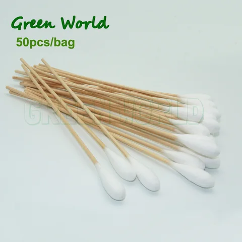 Green World 50 шт./лот, 6 дюймов, диаметр 9/12 мм, ватные тампоны для чистки пистолета, большие круглые тампоны, бочонок RamRodz и средства для очистки бризок