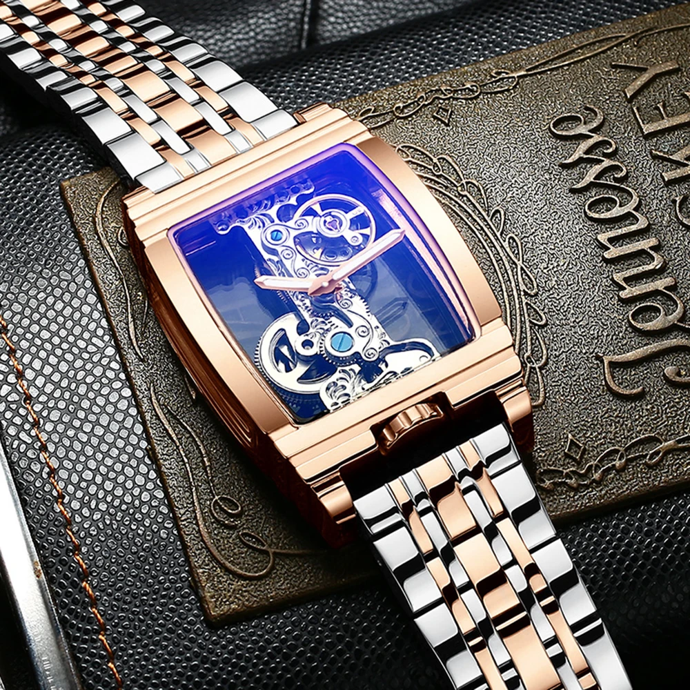 Transparent Hollow Tourbillon Automatic Mechanical Watch Men Fashion Stainless Steel Watches Mens Waterproof Wristwatch New 2019 | Наручные