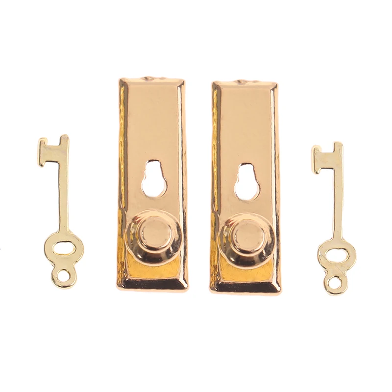 Миниатюрный дверной замок и ключевая кукла дом сказочная дверь DIY аксессуары 2