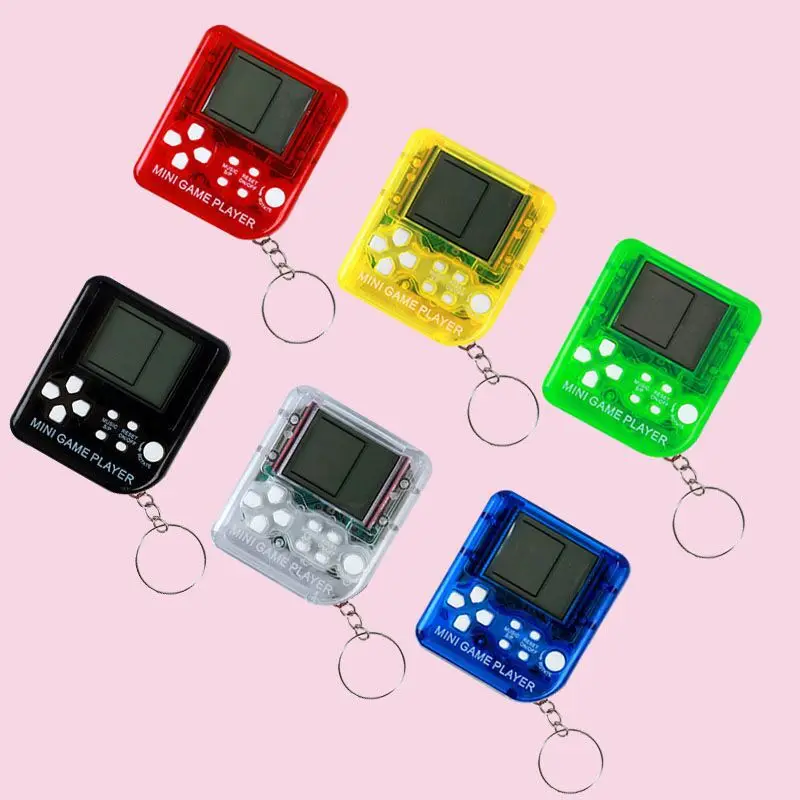 

Handheld mini game machine toy Russian square game machine with old classic game machine gift keychain