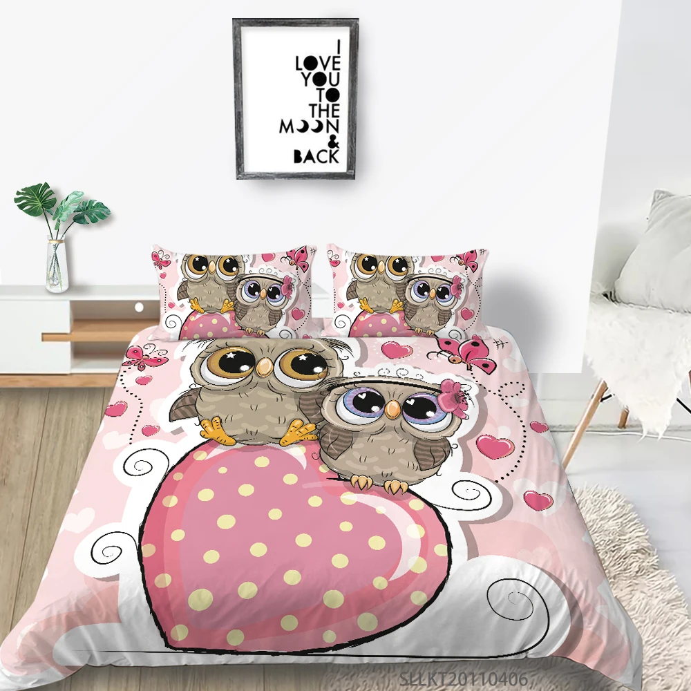 

Sunshine 3D Bedding Set Queen Size Duvet Cover Set Lovely Cartoon Printing Bed Set Pillowcase Bedclothes Home Decoration