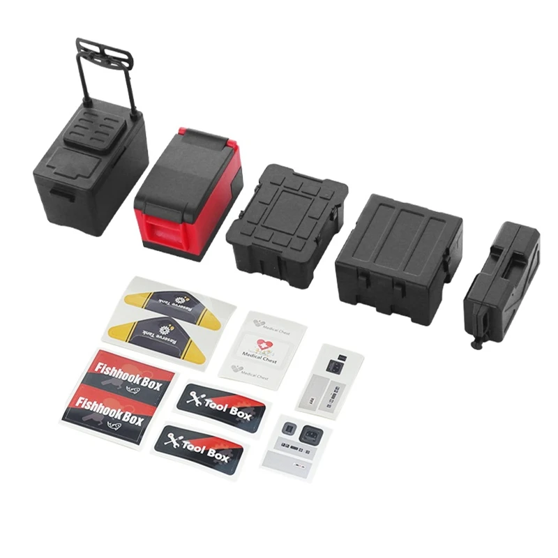 5 шт./компл. имитированные украшения топливный бак Toolbox холодильник для 1/10 RC Crawler
