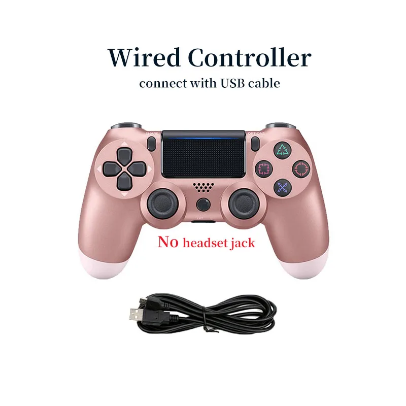 ROSE GOLD TYPE 1 USB проводной контроллер для PS4 Геймпад для Play Station 4 контроллер для Dualshock 4 геймпад для PS4 консоли с двойной вибрацией - Цвет: ROSE GOLD TYPE 1