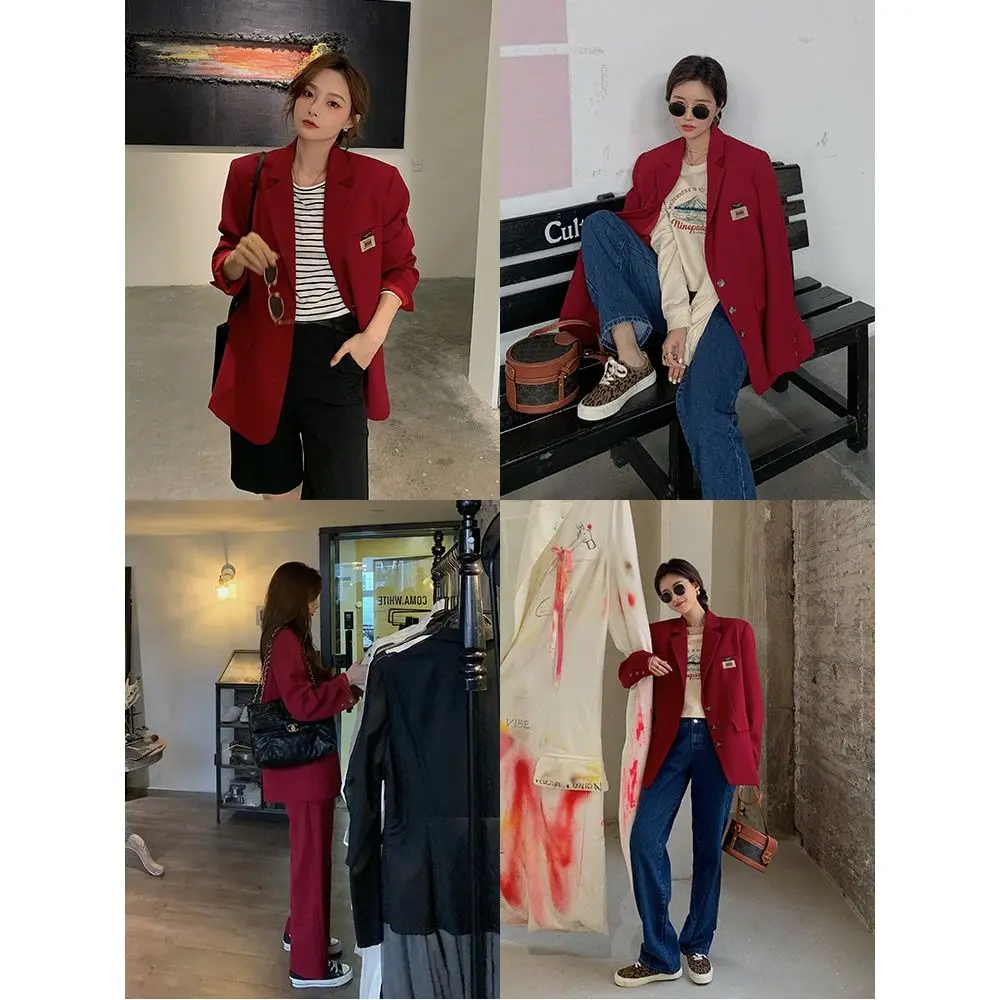 

Hstar Elegance Single Breasted Office Lady Work Jacket Korean Fashion Yellow Set 2 Piece Set Women Blazer Wild Leg Pant Suits