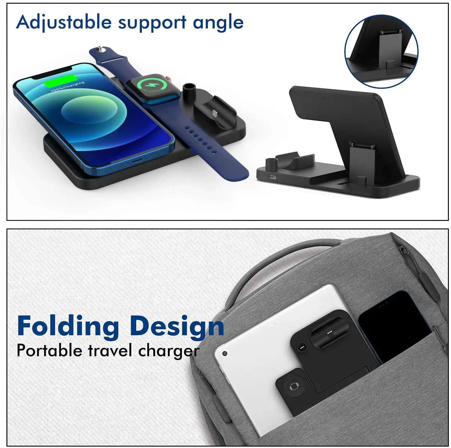 

SooPii Wireless Charging Station, 4 in 1 Charging Dock Station Compatible with Watch , Pods and Pencil