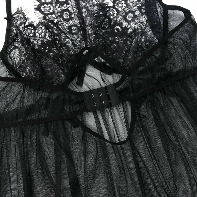 Plus Size Sexy-Women-Lingerie-Set-Sleepwear-Lace-G-string-Dress-Nightwear-Gowns | Женская одежда