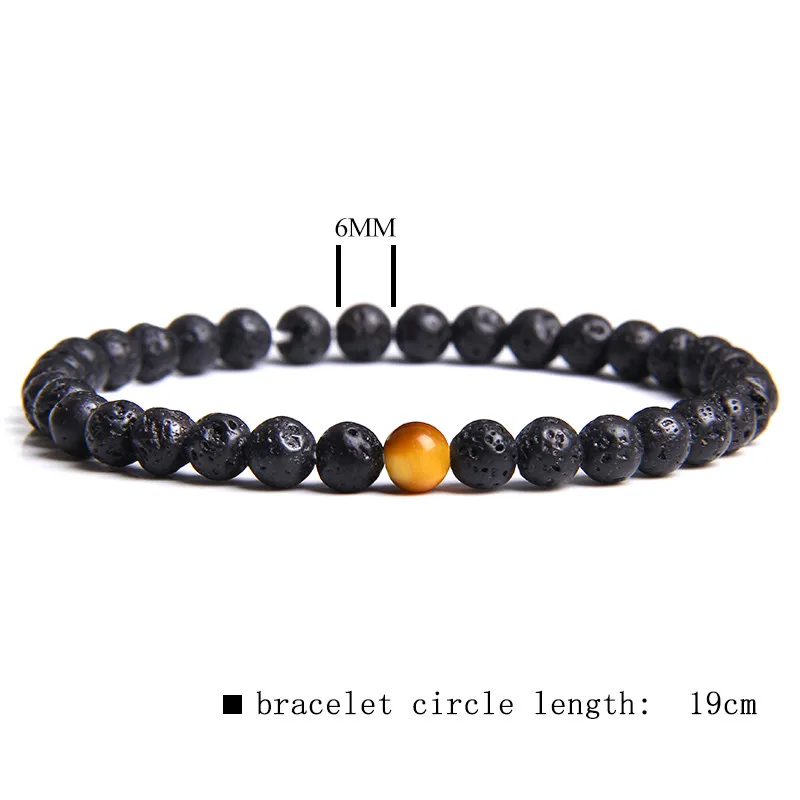 6 мм полированный синий красный тигровый глаз Круглый браслет с бусинами для