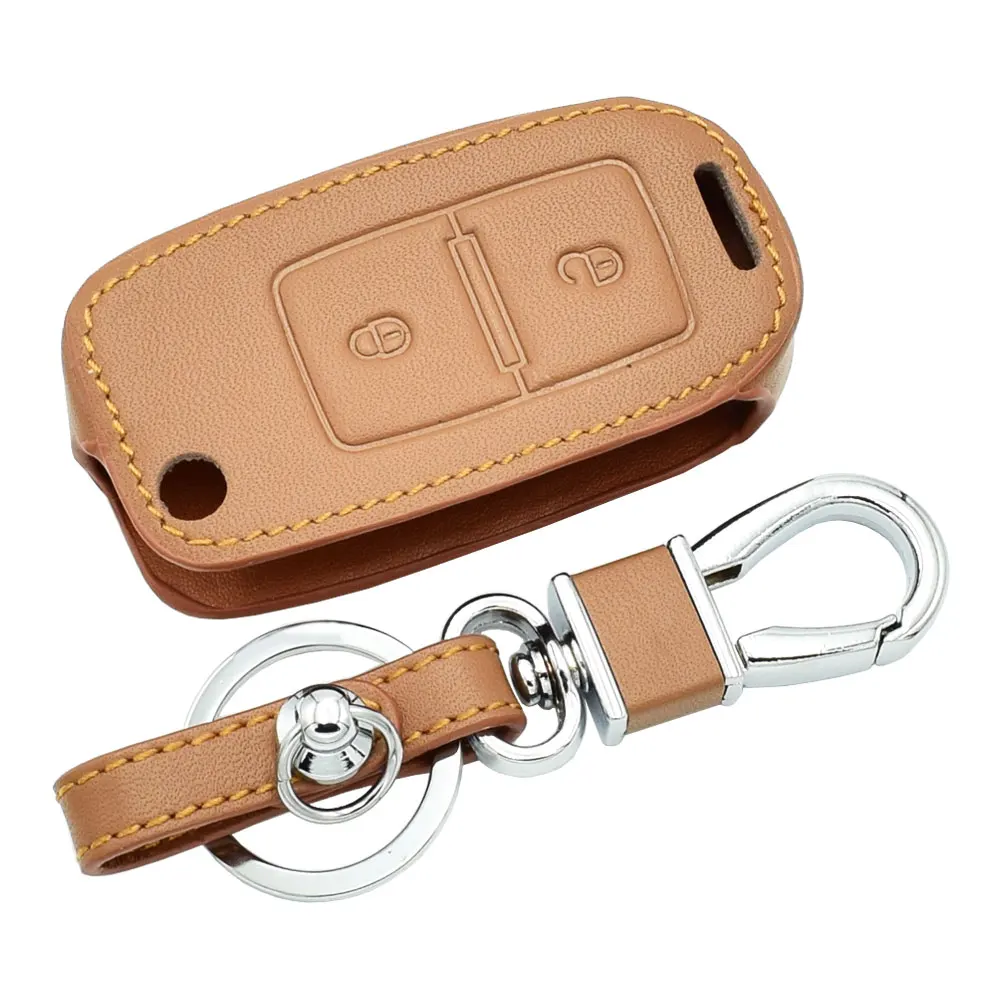 

Кожаный чехол для автомобильного ключа VW Volkswagen Bora Golf Mk4 Polo T5 Amarok Jetta 2 кнопки складной пульт дистанционного управления защитный чехол