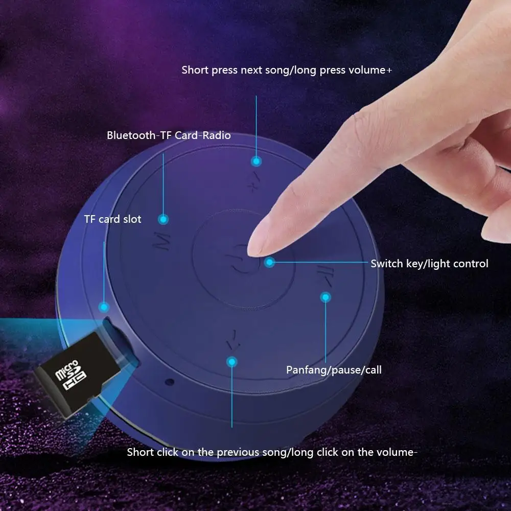 Wireless Bluetooth 4.2 Speaker Colorful Lights Outdoor Mini Sound Box Loudspeaker Support TF Card | Электроника