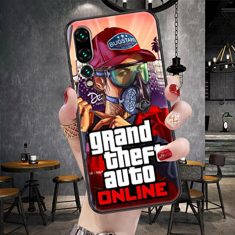 Чехол для телефона с игрой GTA GTA5 Huawei P Mate P10 P20 P30 P40 10 20 Smart Z Pro Lite черный