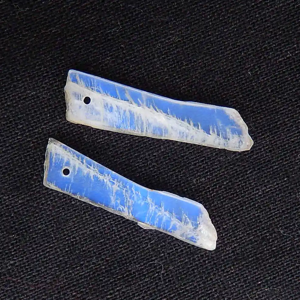 

Natural Moon Stone Earrings Stone Pair, stone for earrings making 32x9x3mm,3g