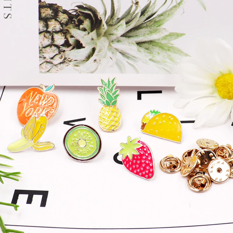 

2pcs/lot Fruit Series Brooch Flower lovely Japanese badge cartoon badge decoration pin creative personality accessories