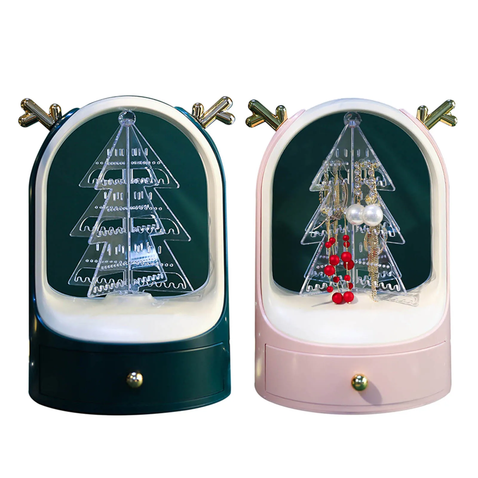 

Jewelry Holder Organizer 360 Rotating Christmas Tree With Storage Drawer Ewelry Hanging Stand For Earrings Bracelets